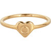 Charmin&rsquo;s initialen zegelring hartje Goldplated R1015-O Letter O