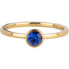 Charmin&#039;s Goudkleurige Ring Birthstone September Donkerblauwe Kristal Staal Iconic Vintage R1604