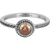 Charmin&#039;s Ring Birthstone November Bruine Champagne Kristal Staal Iconic Vintage R1532