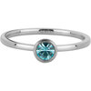 Charmin&#039;s Ring Birthstone Maart LichtBlauwe Kristal Staal Iconic look R1595