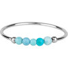 Charmin&#039;s Anxiety Ring NaturalStones Turquoise Beads Staal Palm R1310