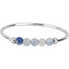 Charmin&#039;s Anxiety Ring Blauwe Aventurijn Edelsteen Kraaltjes Steel Palm R1309
