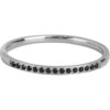 Charmin&rsquo;s Stalen Stapelring Small Alliance Zwarte Crystals R1266
