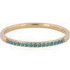 Charmin&rsquo;s Goudkleurige Stapelring Small Alliance Turquoise Crystals R1261