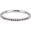 Charmin&rsquo;s Stalen Stapelring Small Alliance Pink-fuchsia Crystals R1256