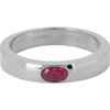 Charmin&rsquo;s Ring Brede Band Ovale Fuchsia-rode Steen Staal R1230