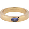 Charmin&rsquo;s Ring Brede Band Ovale Lavendel Blauwe Steen Goudkleurig Staal R1229