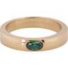 Charmin&rsquo;s Ring Brede Band Ovale Donker Groene Steen Goudkleurig Staal R1227