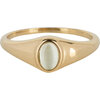Charmin&rsquo;s R1220 Birthstone zegelring June Moonstone Oval Stone Goldplated