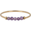 Charmin&#039;s Anxiety Ring NaturalStones Amethist Beads Goudkleurig R1203