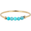 Charmin&#039;s Anxiety Ring NaturalStones Turquoise Beads Goldplated Palm R1200