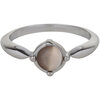 Charmin&rsquo;s Ronde Elegante Taupe Cateye Ring Staal R1170