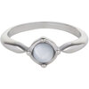 Charmin&rsquo;s Ronde Ring met Witte Cateye Staal R1169
