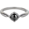 Charmin&rsquo;s Ovale Elegante Zwarte Hematiet Ring Staal R1167