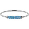 Charmin&#039;s R1148 Anxiety Ring Palm Blue Beads Steel