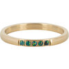 Charmin&rsquo;s Memoire Ring R1128 5 Steentjes Donker Groen Opaal Goud