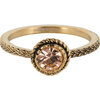 Charmin&#039;s Goudkleurige Ring Birthstone November Bruine Champagne Kristal Staal Iconic Vintage R1099