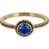 Charmin&#039;s Goudkleurige Ring Birthstone September Donkerblauwe Kristal Staal Iconic Vintage R1098