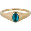 Charmin&rsquo;s R1092 Birthstone zegelring December Oval Topas Stone Goldplated