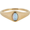 Charmin&rsquo;s R1090 Birthstone zegelring October Opal Oval Stone Goldplated