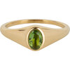 Charmin&rsquo;s R1088 Birthstone zegelring August Green Peridot Oval Stone Goldplated