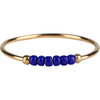 Anxiety Ring Palm Dark Blue Beads Goldplated R983/KR123 