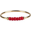 Anxiety Ring Palm Red Beads Goldplated R979/KR119 
