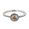 Zilveren Ring R288 Champagne Diamond Crown