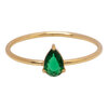 Charmin&#039;s Goudkleurige Ring met Druppelvormig Donker Groen Kristal Steentje R1751 &ndash; Groene Luxe 