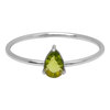 Charmin&#039;s Stalen Ring met Druppelvormig Licht Groen Kristal Steentje R1740 &ndash; Natuurlijke Touch  