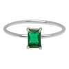 Charmin&#039;s Stalen Ring Rechthoekig Donkergroen Steentje R1721 &ndash; Groene Glamour 