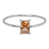 Charmin&#039;s Stalen Ring Rechthoekig Champagne Steentje R1714 &ndash; Elegant Accent 