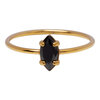 Charmins goldfarbener Ring mit elliptischem schwarzen Kristall R1692 &ndash; eleganter Kontrast