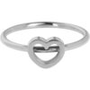 Ring Open Hart Staal KR132