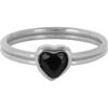 Charmin&#039;s Stalen Dubbele Ring met Zwart Hartje R1513 &ndash; Avant-garde liefde