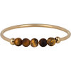 Charmin&#039;s Anxiety Ring Tijgeroog Edelsteen Kraaltjes Goldplated Palm R1202