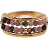 Charmin's Anxiety Ring Twee Rijen NaturalStones Rhodoniet Beads Goudkleurig R1670