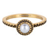 Charmin&#039;s Gold-Colored Ring Birthstone June Moonstone Pearl Steel Iconic Vintage R1526
