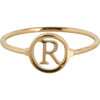 Charmin&rsquo;s initialen open ronde zegelring Goldplated R1121 Letter R
