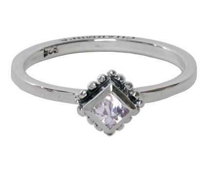 Charmin&amp;#8217;s stapelring zilver R005 White 'Diamond Ace'