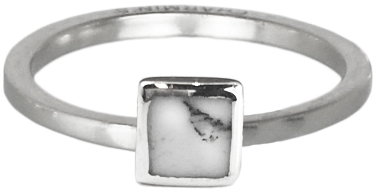 Charmin&amp;#8217;s stapelring zilver R409 'Marble Collection'
