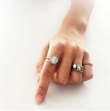 Charmin&amp;#8217;s stapelring zilver R409 'Marble Collection'