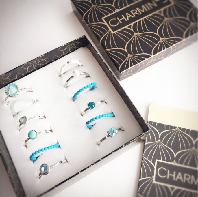 Charmin's ringen staal &amp; natural stones