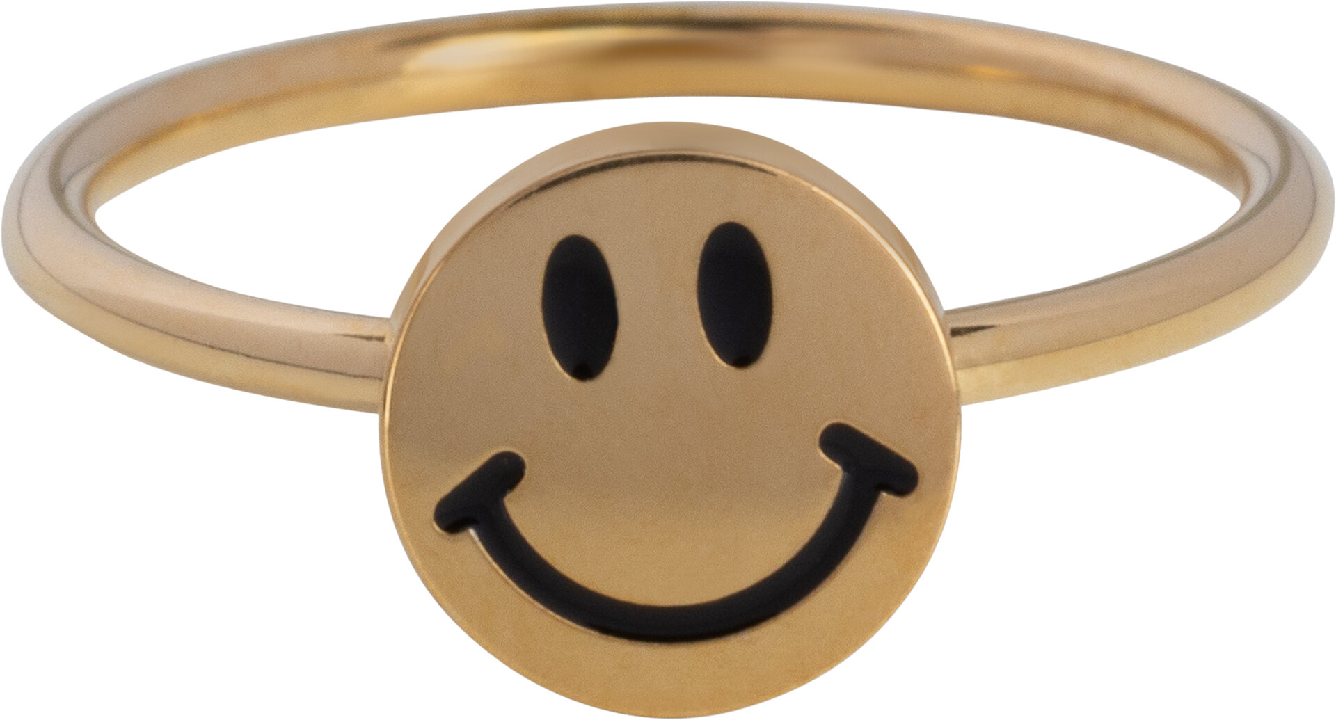 KIDZ Gold-colored Smiley Children&#039;s Ring Steel KR165 - Joy on your Finger