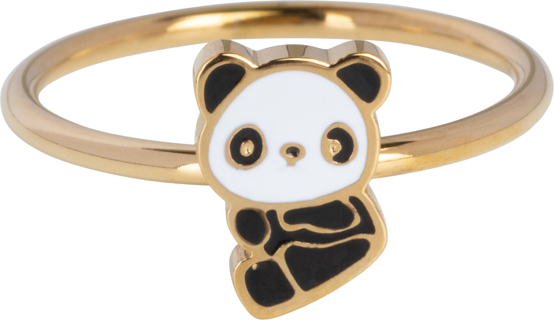 Bague pour enfants KIDZ en &eacute;mail dor&eacute; Panda Bear Steel KR205 - l&#039;ours le plus aim&eacute;