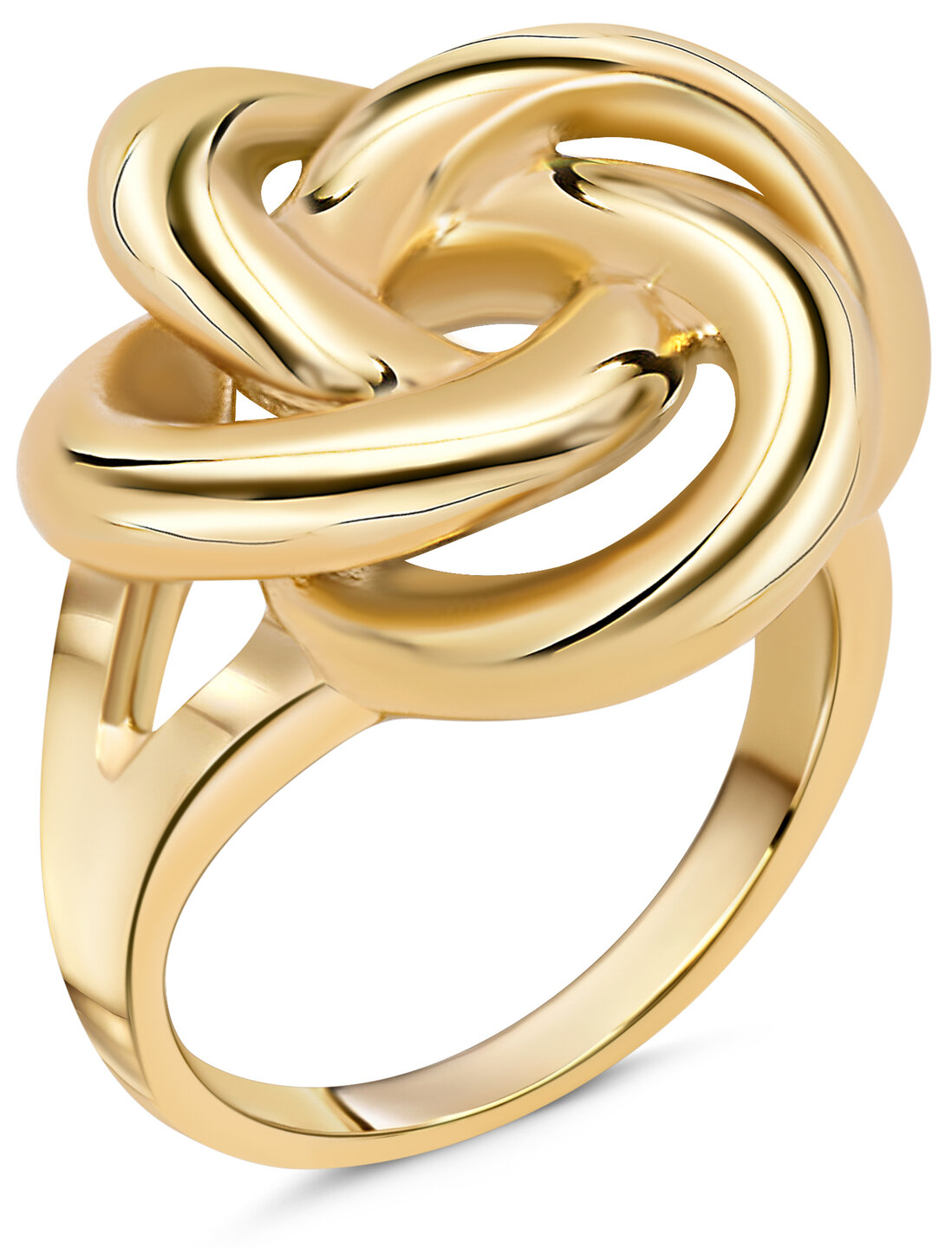 Charmin's Goudkleurige Chunky Ring met Mattenklopper Knoop Staal R1792 – Verbinding en Samenwerking