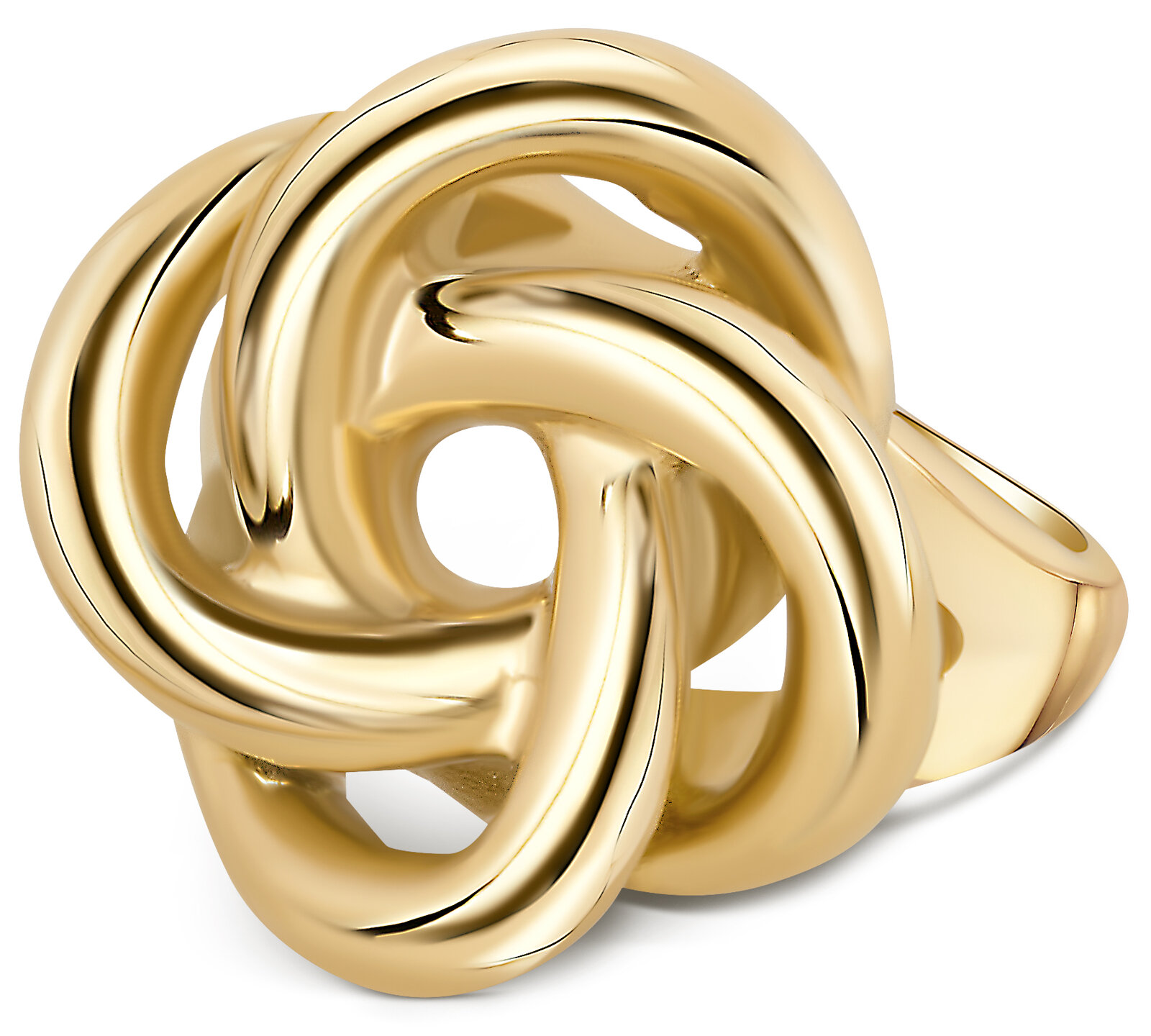 Charmin's Goudkleurige Chunky Ring met Mattenklopper Knoop Staal R1792 – Verbinding en Samenwerking