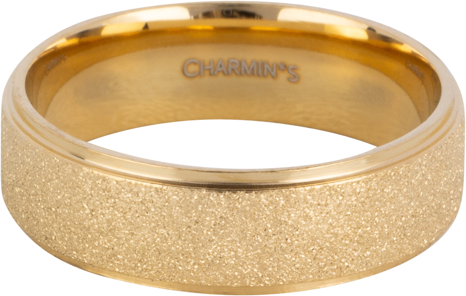 Charmin’s Goudkleurige stapelring R1552 Sanded and Shiny Goudstaal