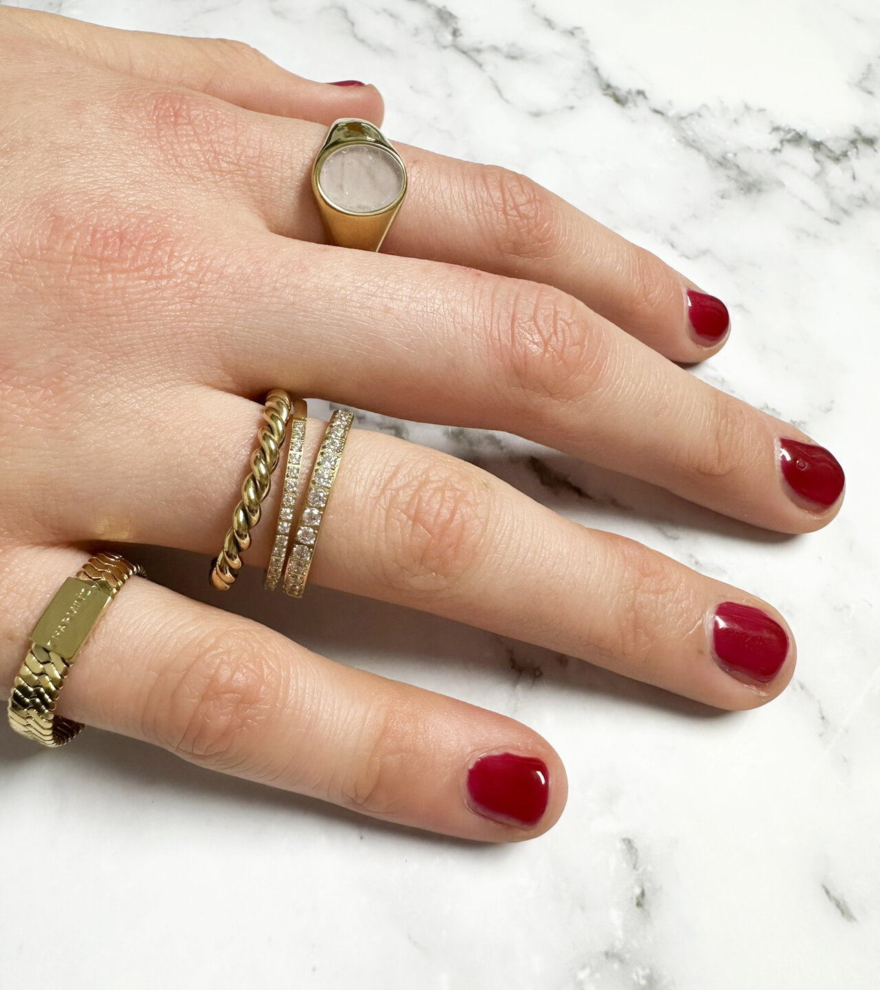 Charmin's Stacking Ring Alliance Cristal Blanc 2.9MM Acier R1472