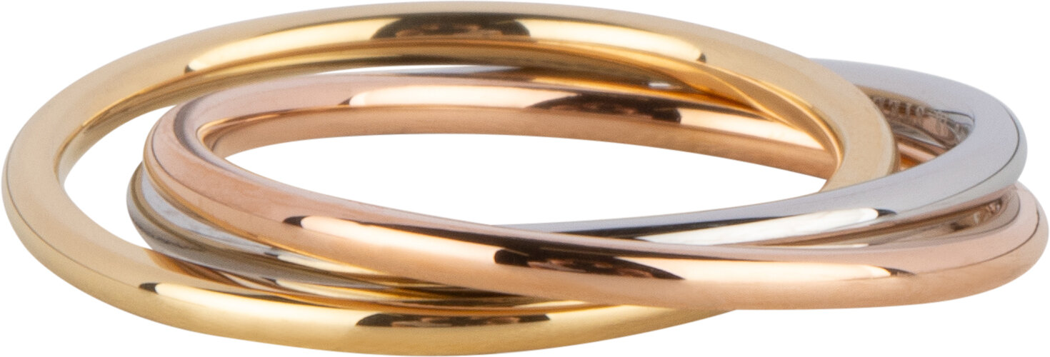 Charmin's Trinity Rolling Anxiety Fidget Ring Roségold-Stahlfarben schmal R164567